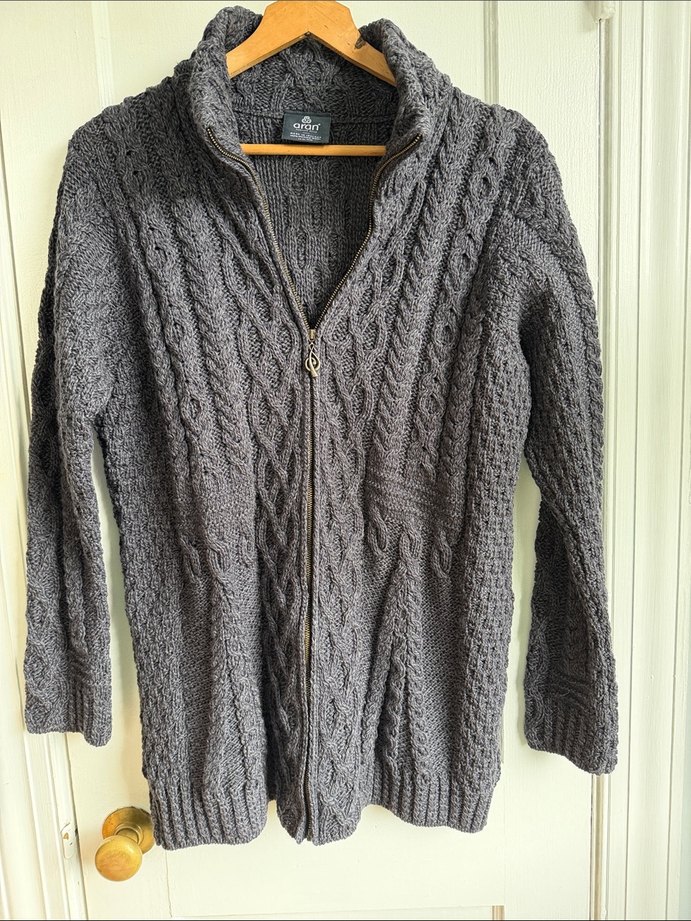 Aran Woolen Mills Cable Knit Full Zip Sweater Women’s XL